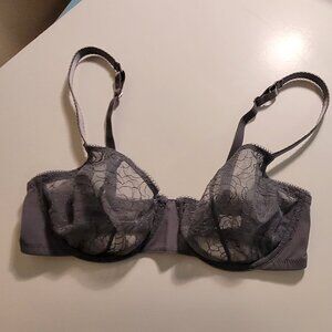 La Perla Studio Lace Underwire Gray Bra Size US 32B / EU 70B